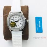 PFF Factory Patek Aquanaut Luce Quartz Watch Diamond Bezel Rubber Strap-Best Patek Philippe Replica Watches